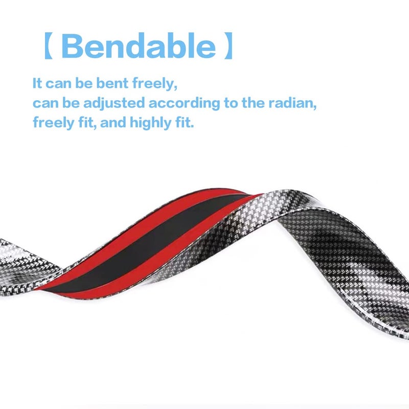 Banseko Car Trunk Spoiler Roof Lip Kit,3D PU Rear Trunk Lip or Roof Spoiler Sticker Bar with Carbon Fiber Pattern,Car Rear Spoiler Exterior Rear Spoiler Kit, Punch-Free Installation for Most Cars (Carbon) - Image 2
